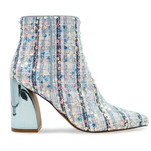 New Betsey Johnson Stylish Blue Multi Sequin Ankle Boots